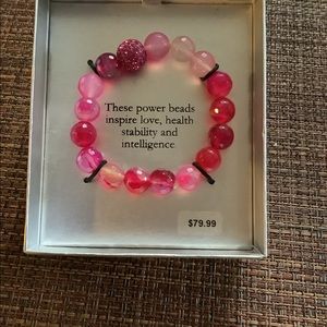 New pink bead stretchy bracelet